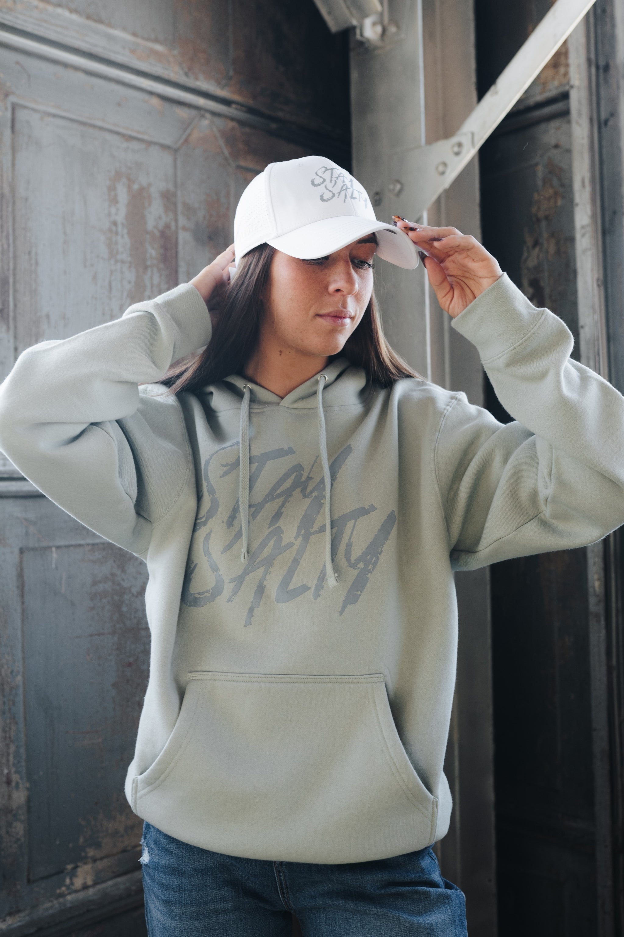 Stay Salty Dusty Sage Hoodie
